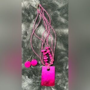 Pink Necklace and Earring Set